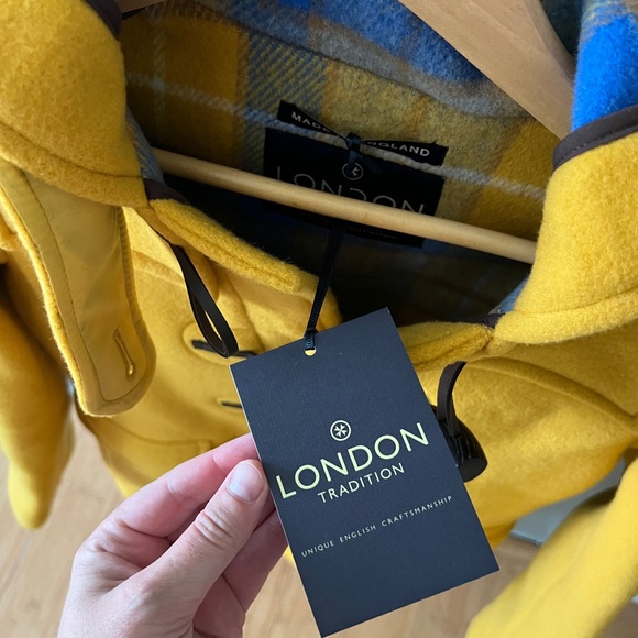 Brand New London Tradition Martina Duffle Coat in yellow, UK size 16, US size 12 - Picture 5 of 5
